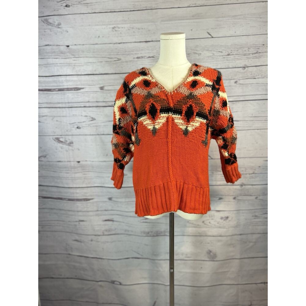 Anthropologie FietsVoor2 Orange Wool Blend Pullover Sweater Womens Small